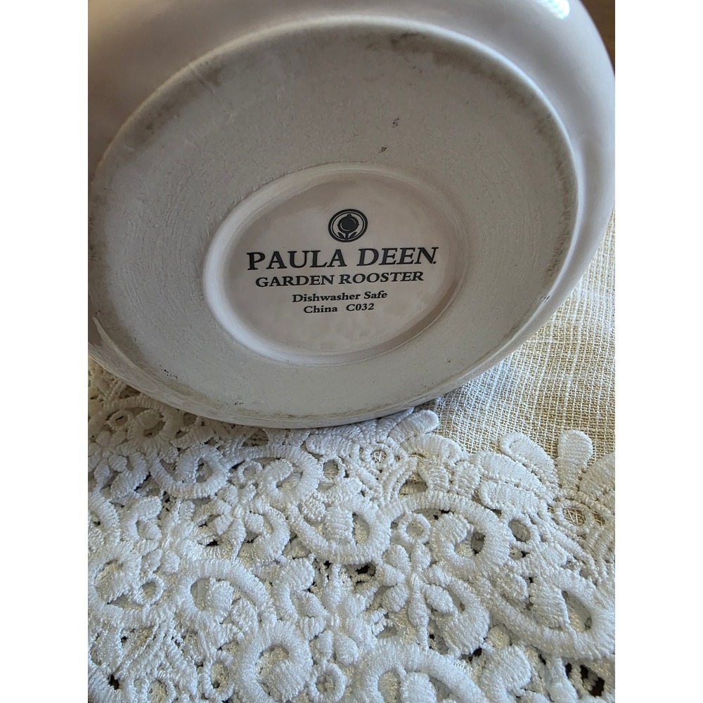 Paula Deen Garden Rooster Ceramic Utensil Holder Crock Farmhouse Kitchen C032 - Picture 5 of 8